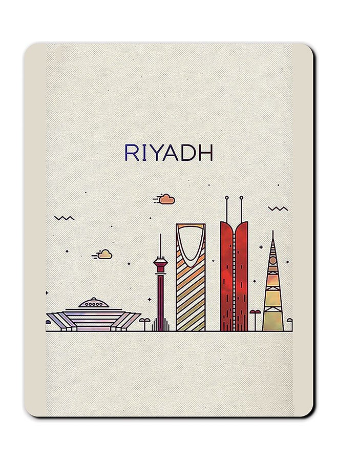 لوحة ماوس مضادة للانزلاق بطبعة مدينة الرياض متعدد الألوان