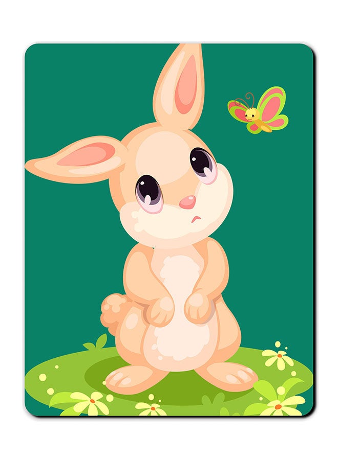 Theodor Sad Rabbit Printed Anti-Slip Mousepad Multicolour
