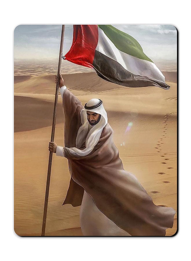 Theodor Sheikh Zayed Flag Desert Printed Anti-Slip Mousepad Multicolour - Image 1