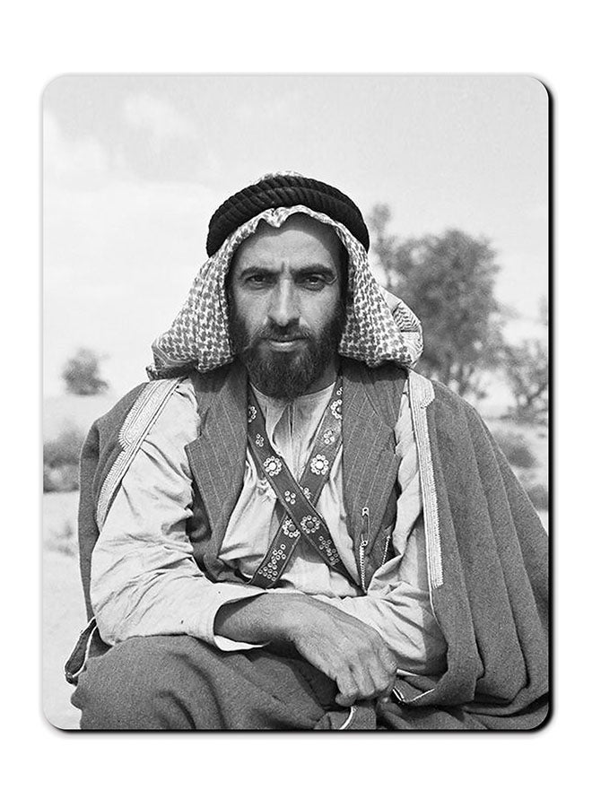 Theodor Sheikh Zayed Sitting Printed Anti-Slip Mousepad Grey/Black/White - Image 1
