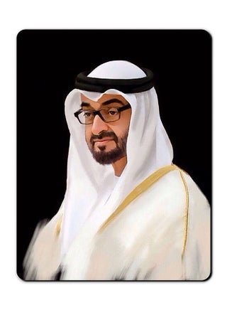 لوحة ماوس مضادة للانزلاق بطبعة الشيخ زايد. أسود/ أبيض/ بيج - v1623332826/N47999695A_1