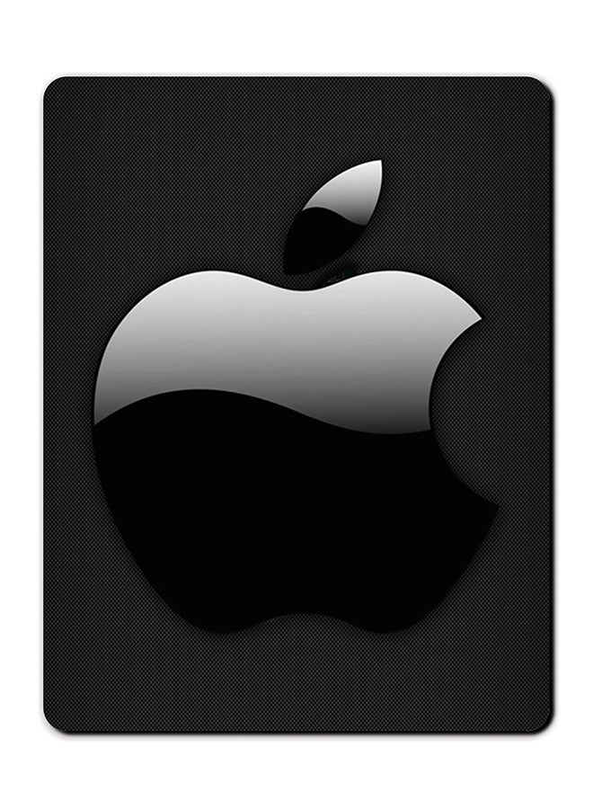 ثيودور لوحة ماوس مضادة للانزلاق مزينة بطبعة شعار أبل. أسود/ أبيض/ رمادي. - Image 1