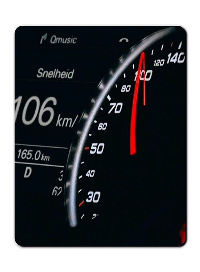 Theodor Speed Meter Printed Anti-Slip Mousepad Black/White/Red - Image 1
