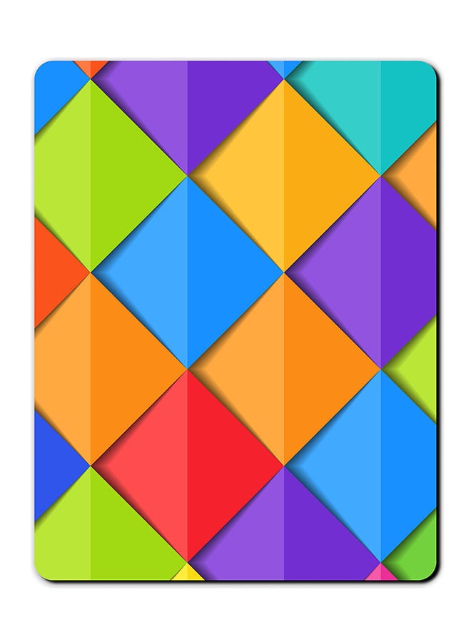 ثيودور لوحة ماوس مانعة للانزلاق بتصميم ناعم وطبعة مربعات متعدد الألوان - Image 1