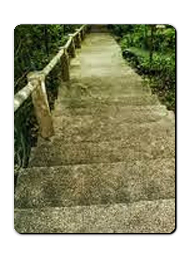 Theodor Staircase Printed Smooth Anti-Slip Mousepad Green/Beige - Image 1