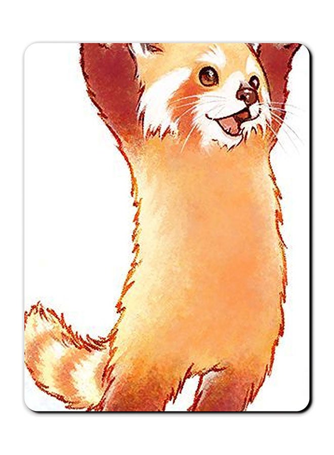 Theodor Standing Cat Printed Smooth Anti-Slip Mousepad White/Brown - Image 1