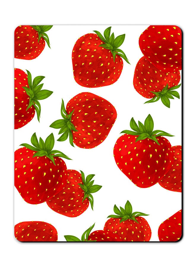 Theodor Strawberries Printed Smooth Anti-Slip Mousepad Red/White - Image 1