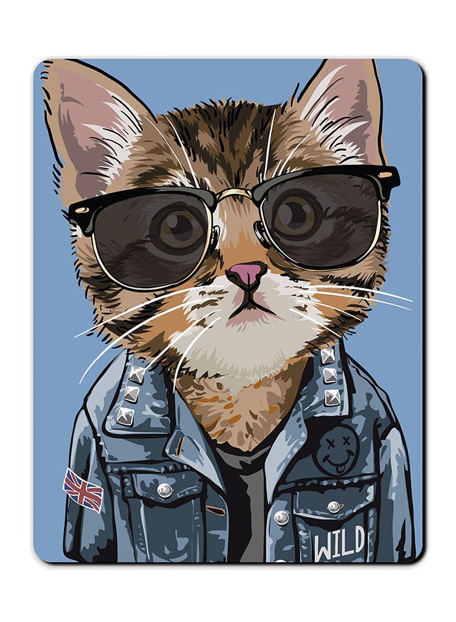 Theodor Swag Cat Printed Anti-Slip Mousepad Multicolour - Image 1