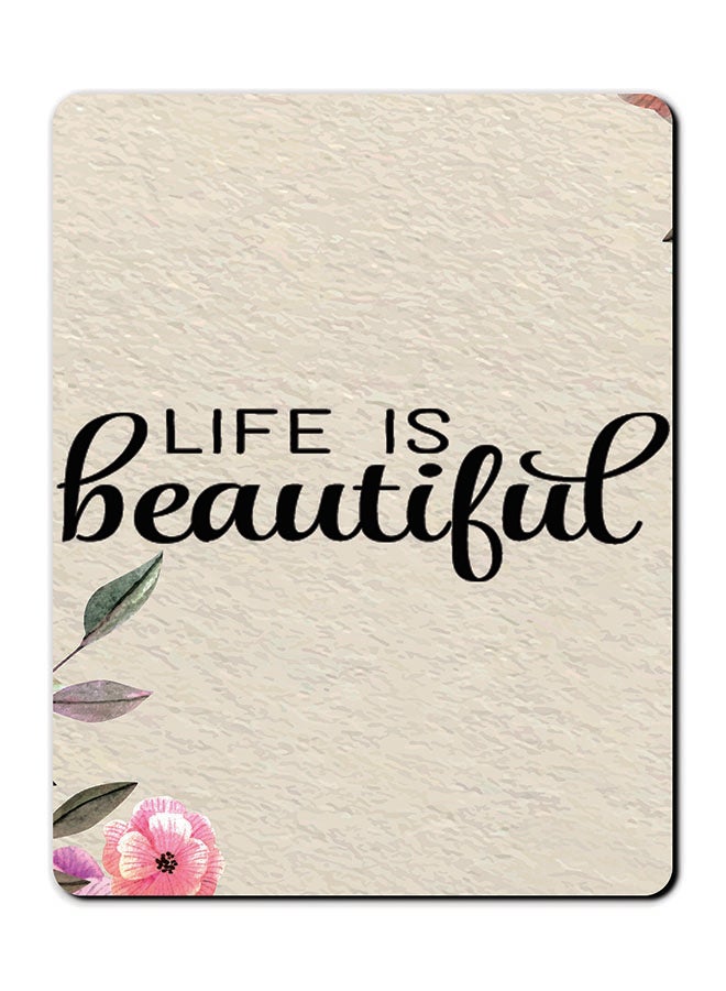 Theodor Smooth Surface Printed Anti-Slip Mousepad Beige - Image 1