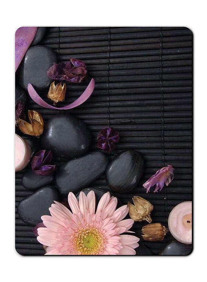 Theodor Flowers And Stones Printed Smooth Anti-Slip Mousepad Multicolour - Image 1