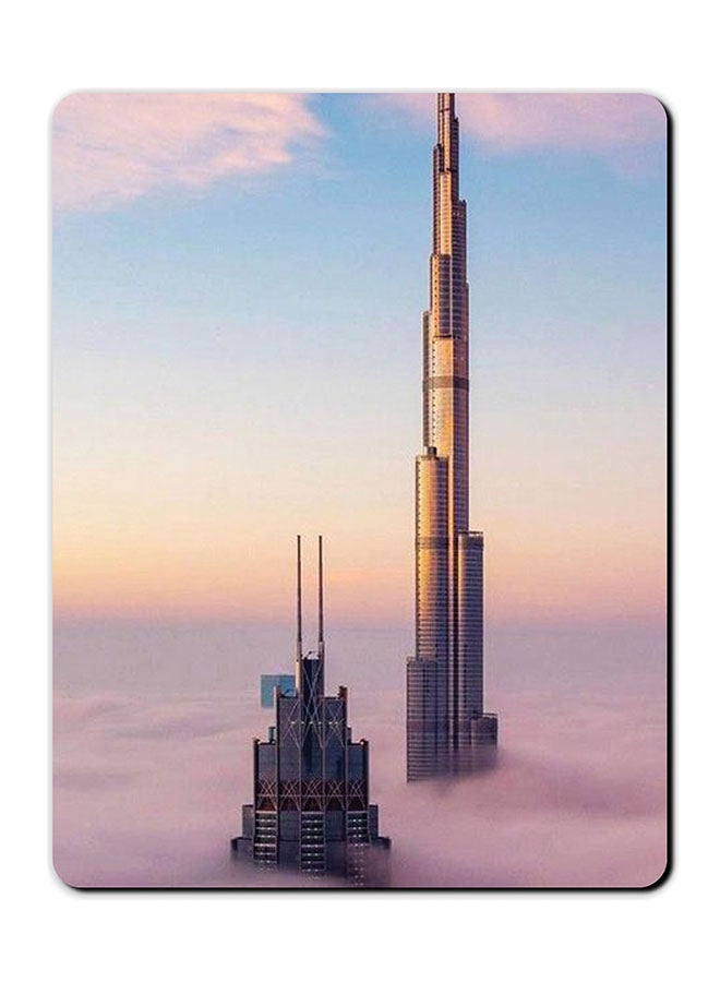 Theodor Burj Khalifa In Clouds Printed Smooth Anti-Slip Mousepad Multicolour - Image 1