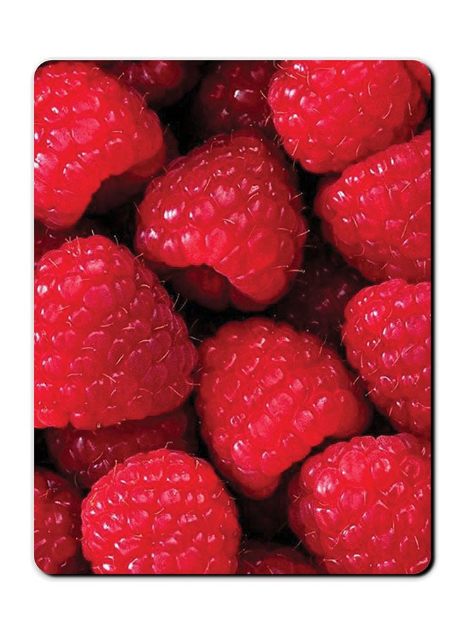 Theodor Raspberries Printed Smooth Anti-Slip Mousepad Red/Black - Image 1