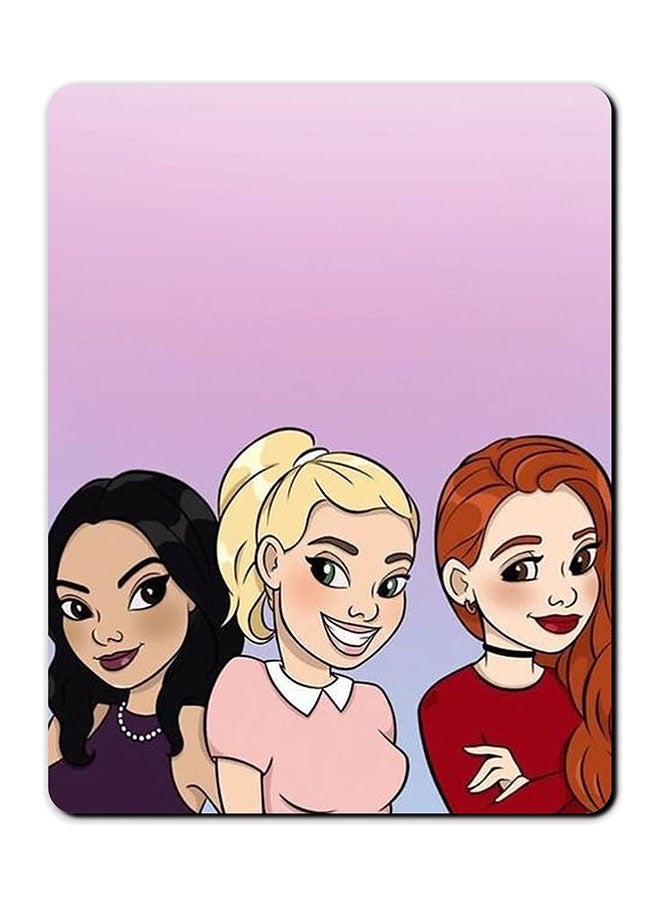 Theodor Three Cute Friends Printed Anti-Slip Mousepad Purple/Red/Pink - Image 1