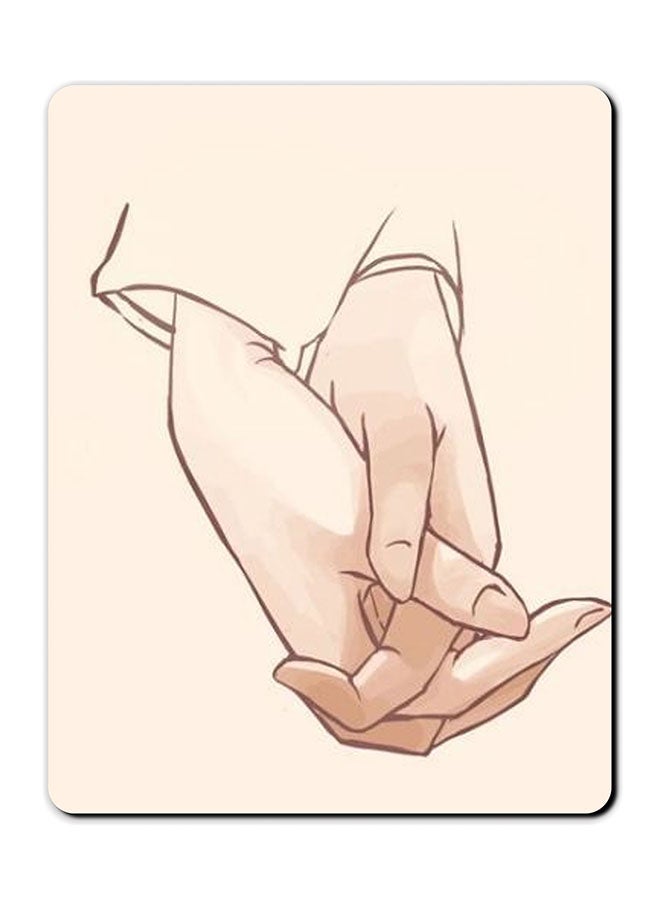 Theodor Touch Hand Printed Anti-Slip Mousepad Beige/Brown - Image 1