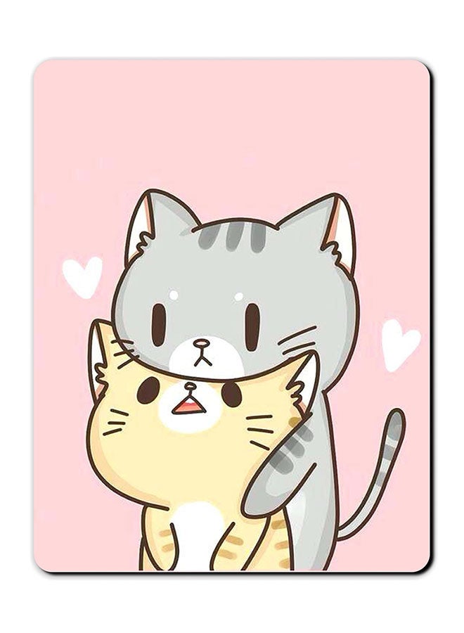 Theodor Two Cats Love Printed Anti-Slip Mousepad Multicolour - Image 1