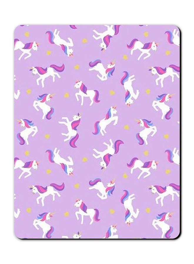 Theodor Unicorn Printed Anti-Slip Mousepad Purple/White/Pink - Image 1