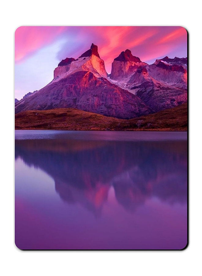 Theodor Mountains Printed Anti-Slip Mousepad Purple/Red/Brown - Image 1
