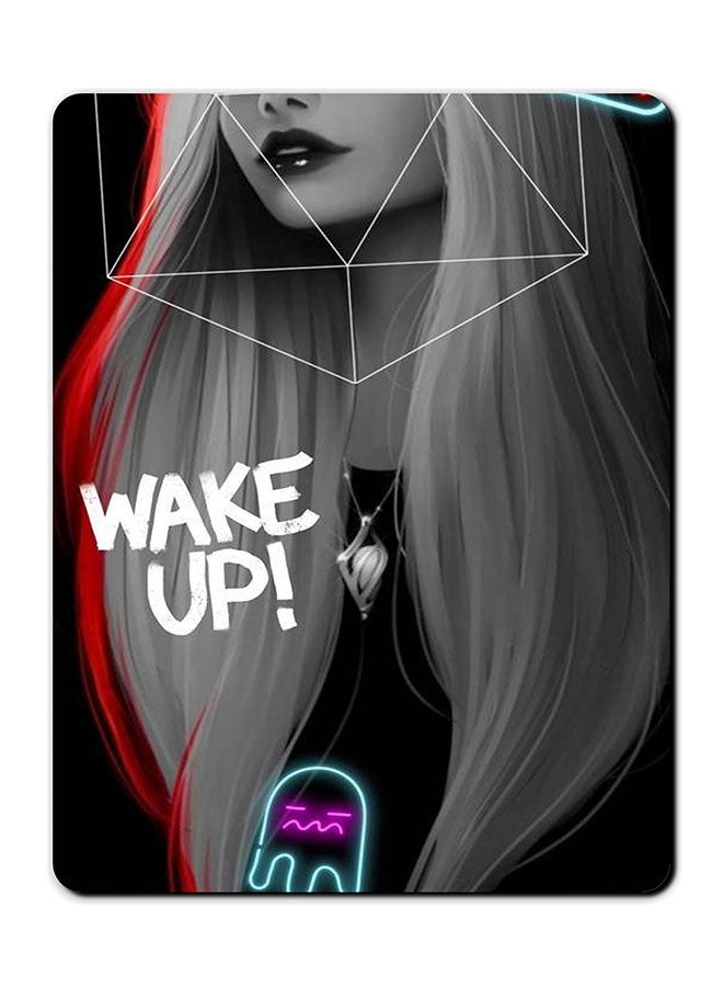 Theodor Wake Up Printed Anti-Slip Mousepad Grey/Black/Red - Image 1