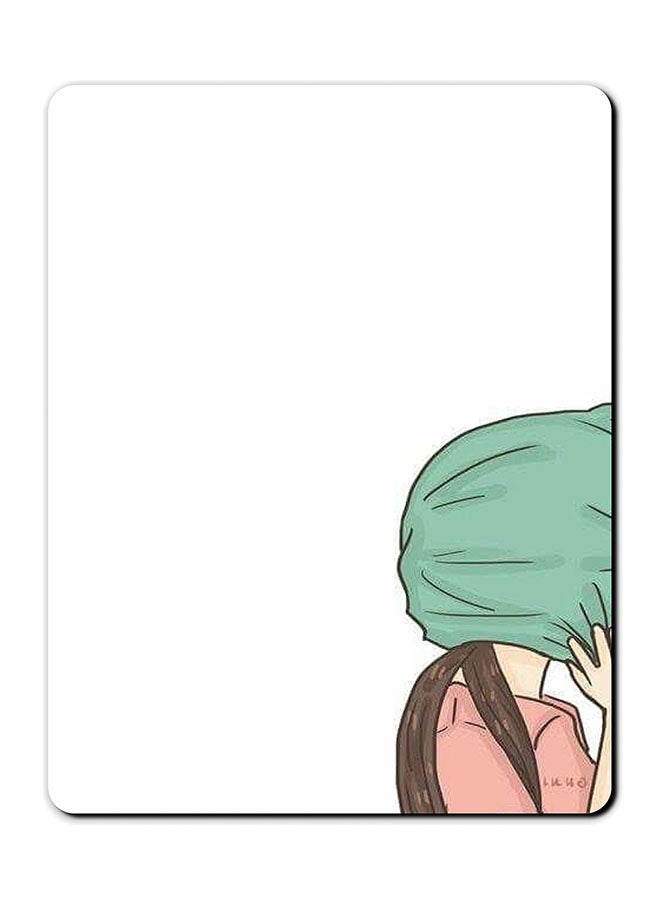 Theodor Girl Printed Anti-Slip Mousepad White/Green/Brown - Image 1