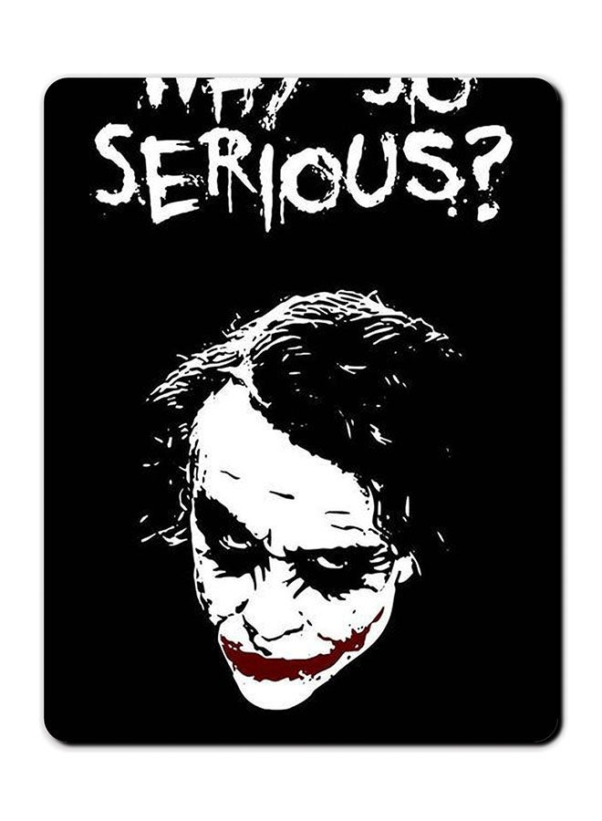 ثيودور لوحة ماوس مضادة للانزلاق مطبوعة بعبارة "Why So Serious". أسود-أبيض-أحمر. - Image 1