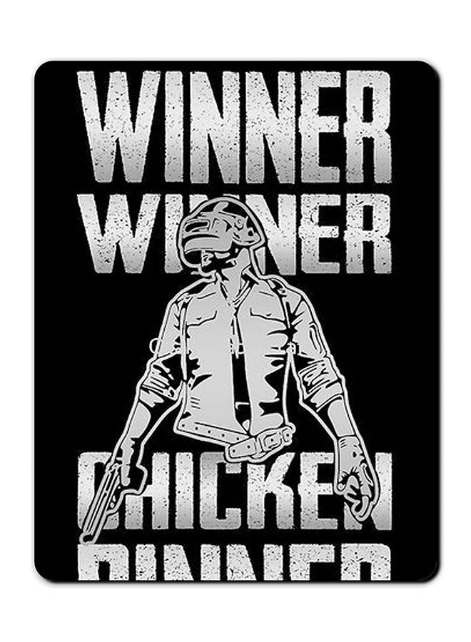 Theodor - Winner Winner Chicken Dinner Printed Anti-Slip Mousepad Black/White/Grey - Image 1