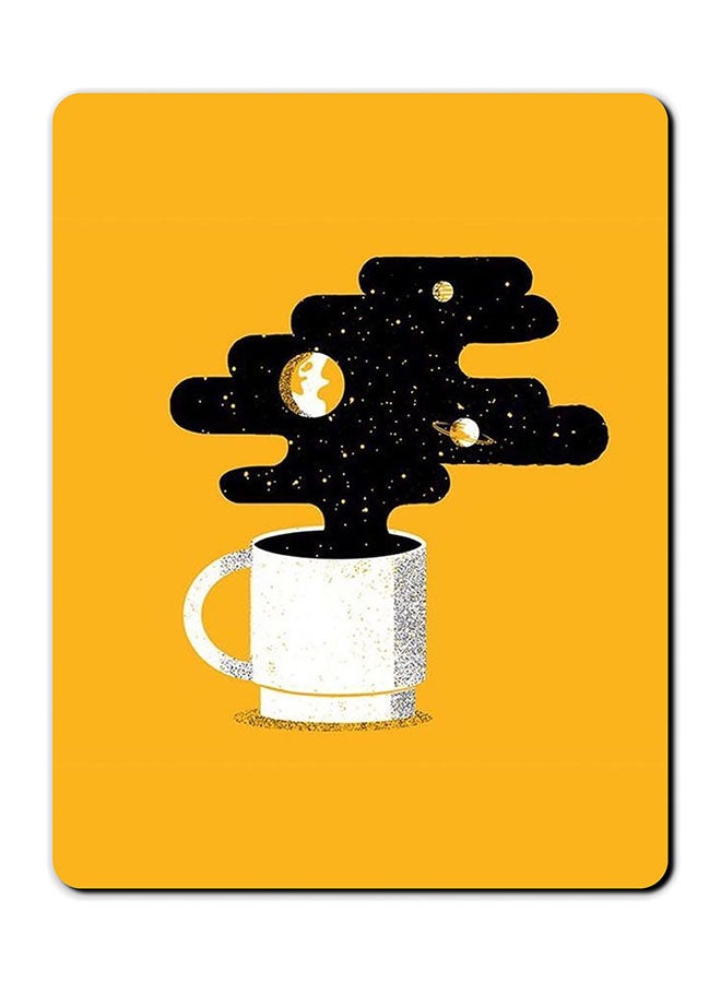 Theodor Coffee Printed Anti-Slip Mousepad Yellow/White/Black - Image 1
