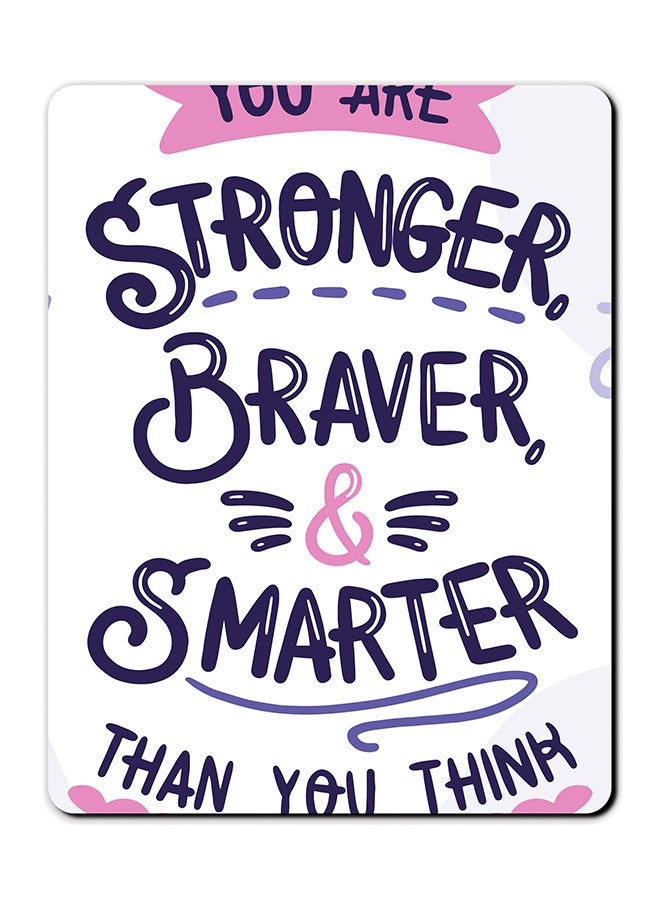Theodor You Are Stronger Quote Printed Anti-Slip Mousepad Multicolour - Image 1