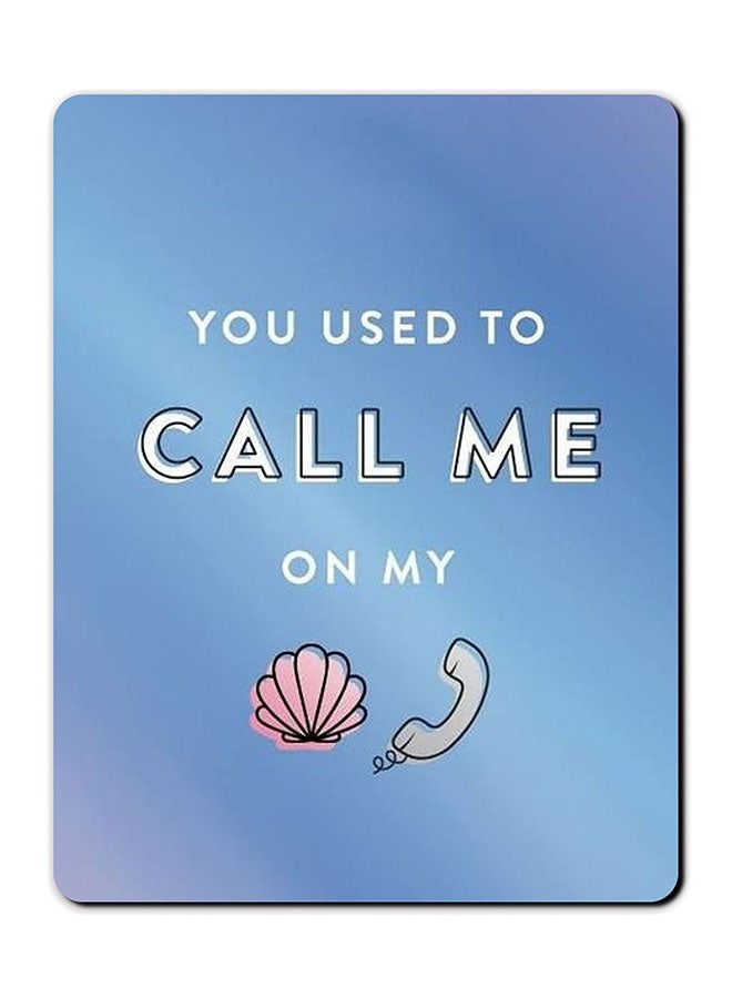 Theodor You Used To Call Me On My Phone Printed Anti-Slip Mousepad Blue/White/Pink - Image 1