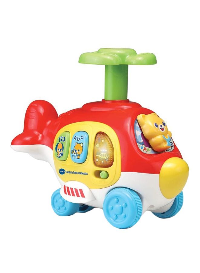 vtech Push And Spin Helicopter, Press And Go, Red/Yellow/Green, VT80-513903 12.1x22.3x22cm  - Image 1