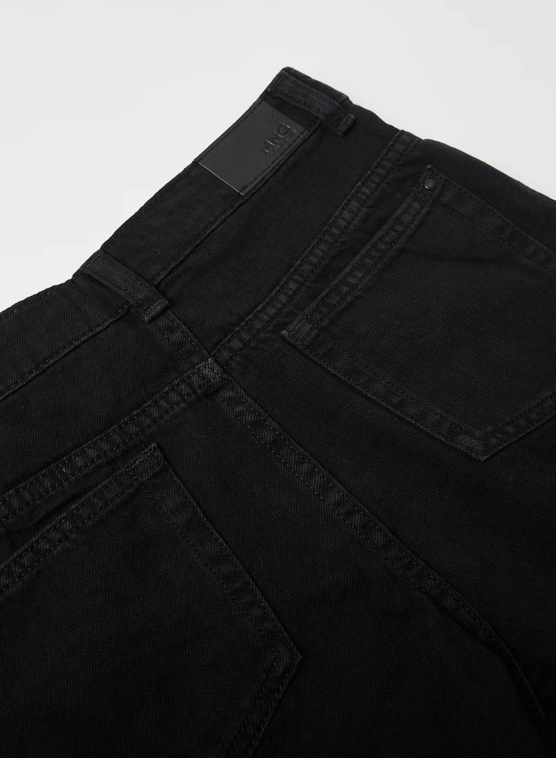 MANGO Teen Denim Shorts Black