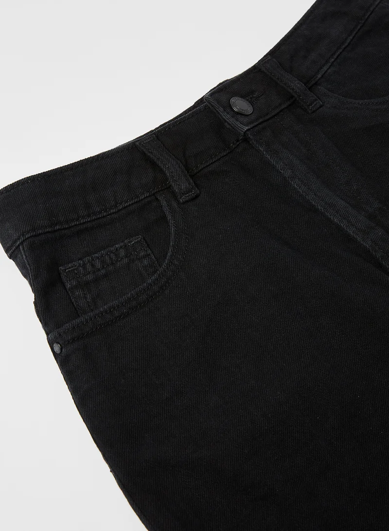 MANGO Teen Denim Shorts Black