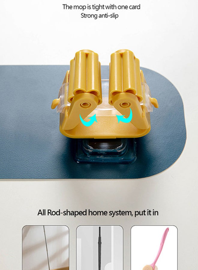 fashionhome Wall Mounted Dual Clip Mop Organizer Dark Blue 25x5x8cm  - Image 4