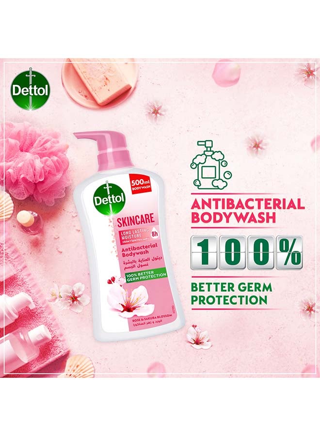 Dettol Skincare Anti-Bacterial Body Wash With Scrubber white 500ml  - Image 3