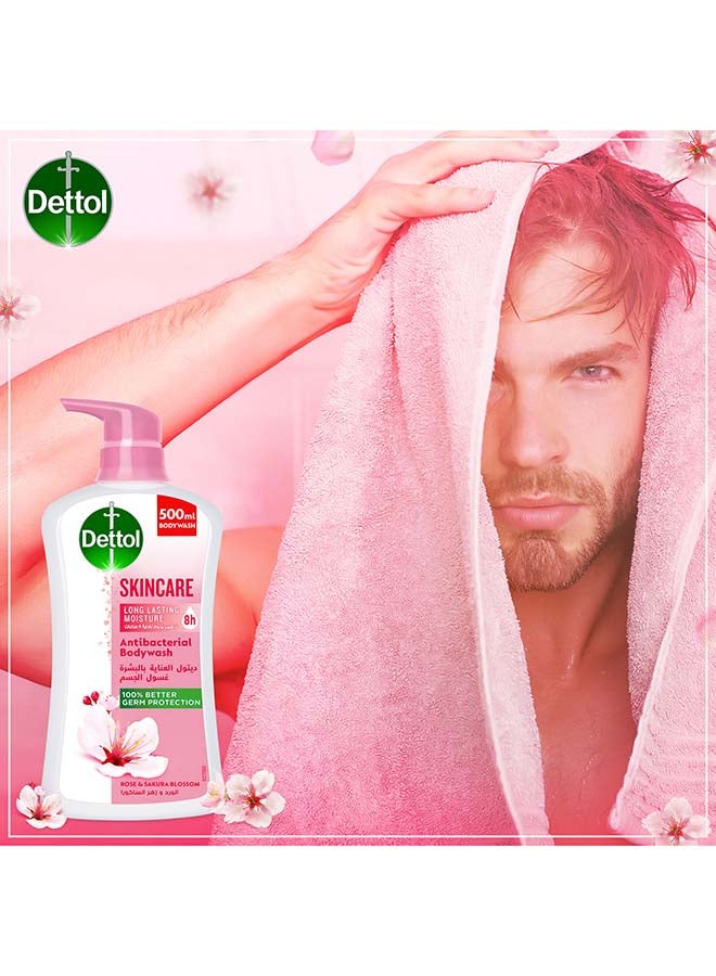 Dettol Skincare Anti-Bacterial Body Wash With Scrubber white 500ml  - Image 5