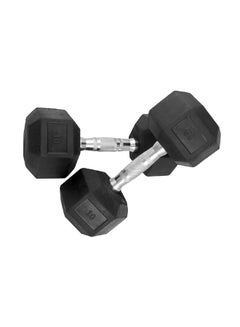 2-Piece Hex Rubber Dumbbell 2x10 kg 10kg