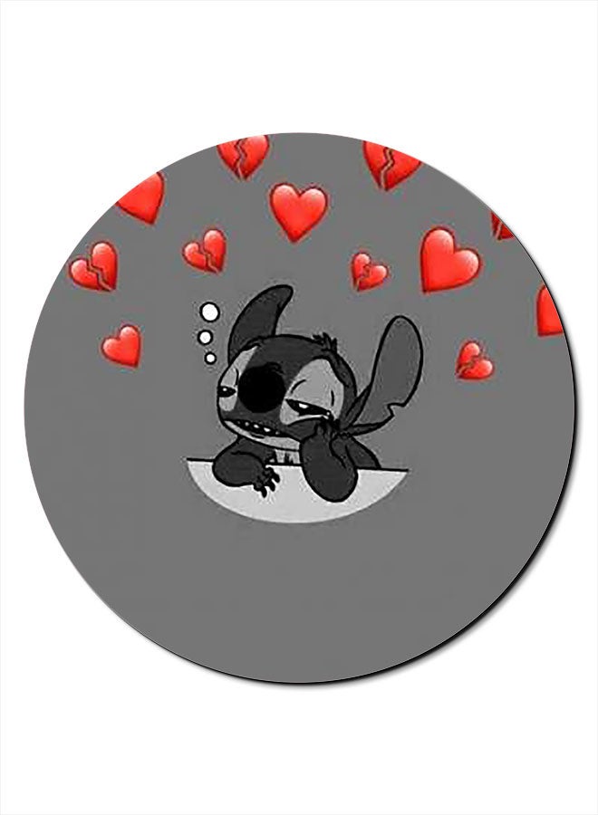 Theodor Smooth Surface Printed Anti-Slip Mousepad Grey/Red - Image 1