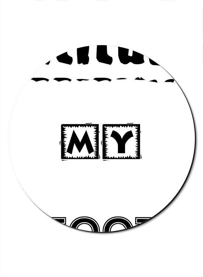 ثيودور لوحة ماوس مضادة للانزلاق بسطح أملس مزينة بطبعة أبيض/ أسود - Image 1