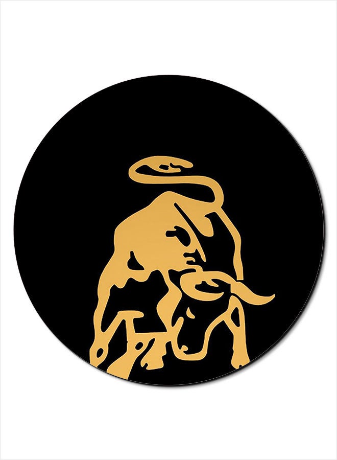 Theodor Smooth Surface Printed Anti-Slip Mousepad Black/Yellow - Image 1