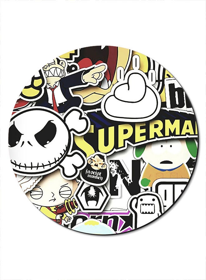 Theodor Cartoon Collage Smooth Surface Printed Non-Slip Mousepad Multicolour - Image 1