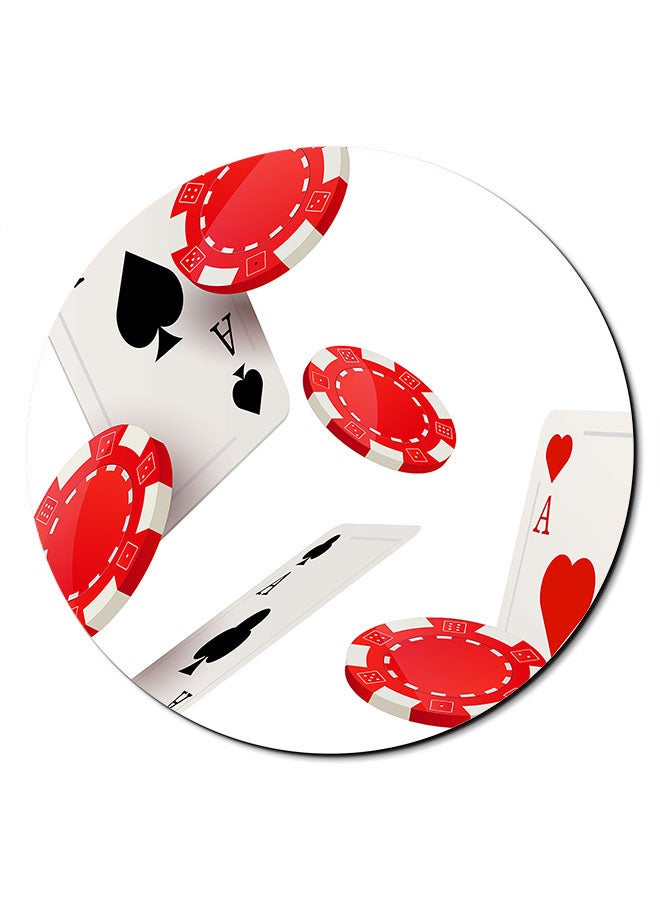 Theodor Cards and Coins Smooth Surface Printed Non-Slip Mousepad White/Red/Black - Image 1