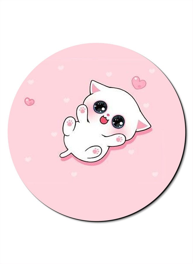 ثيودور لوحة ماوس مانعة للانزلاق مطبوعة برسمة قطة صغيرة بسطح أملس متعدد الألوان - Image 1