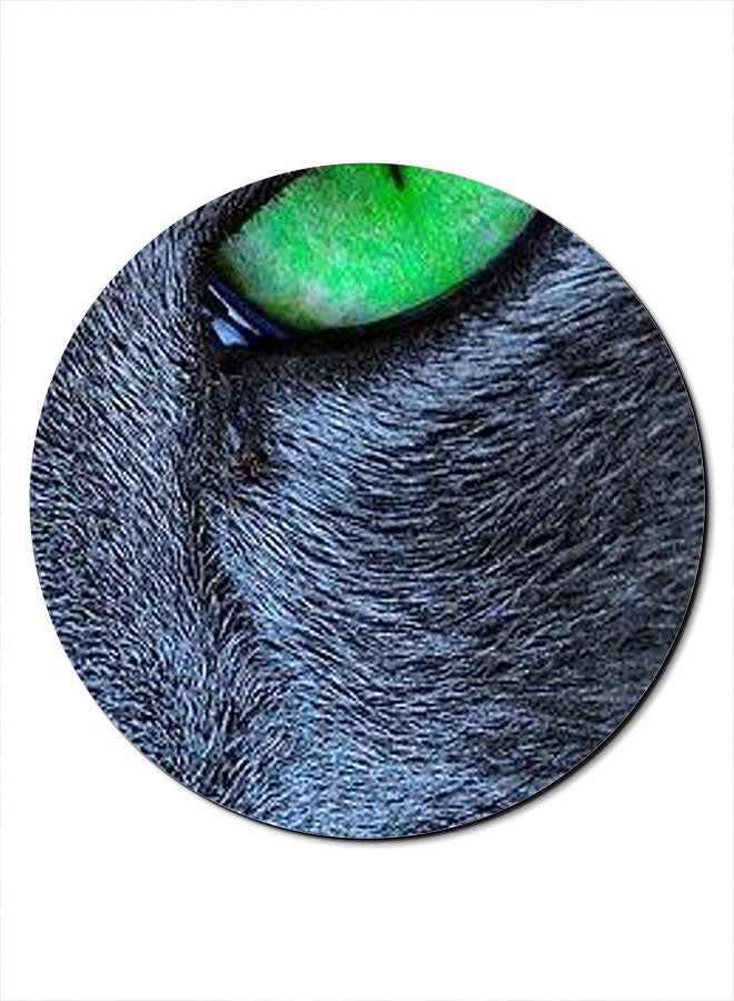 Theodor Cat Eye Printed Anti-Slip Mousepad Black/Green - Image 1