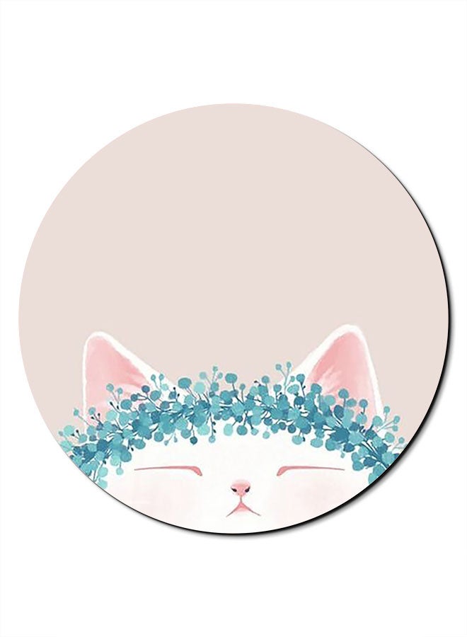Theodor Cat Queen Printed Anti-Slip Mousepad Pink/White/Blue - Image 1
