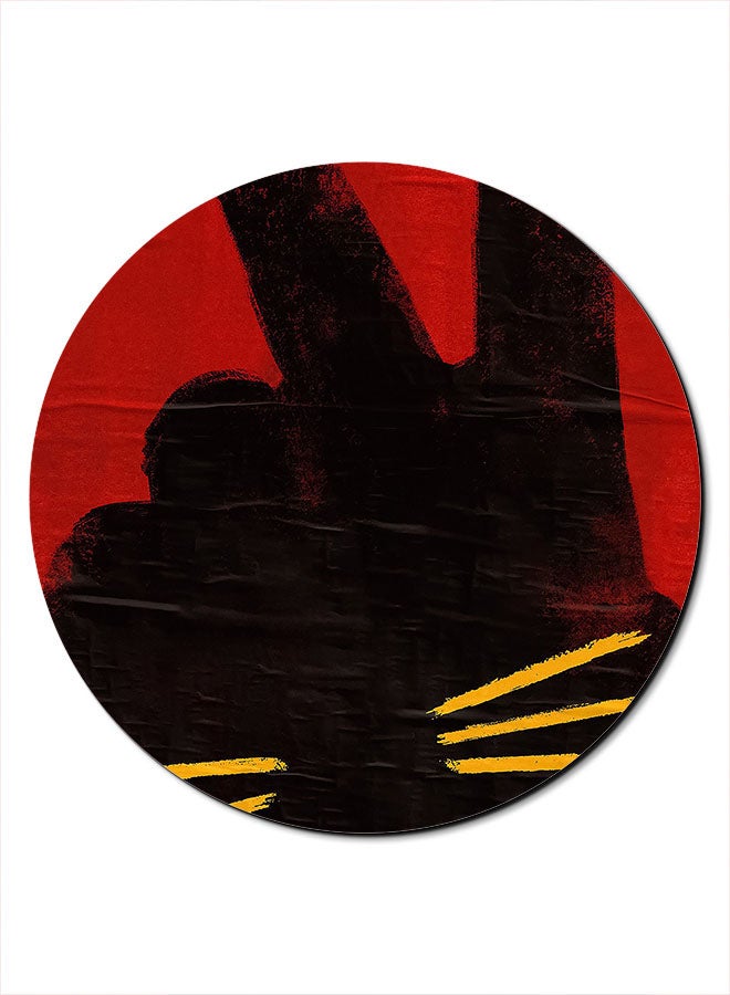 Theodor Cat Victory Printed Anti-Slip Mousepad Black/Red/Yellow - Image 1