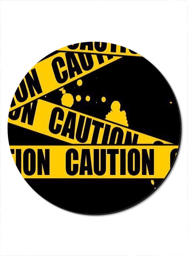 ثيودور لوحة ماوس مضادة للانزلاق مطبوع عليها كلمة "Caution" أسود/أصفر - Image 1