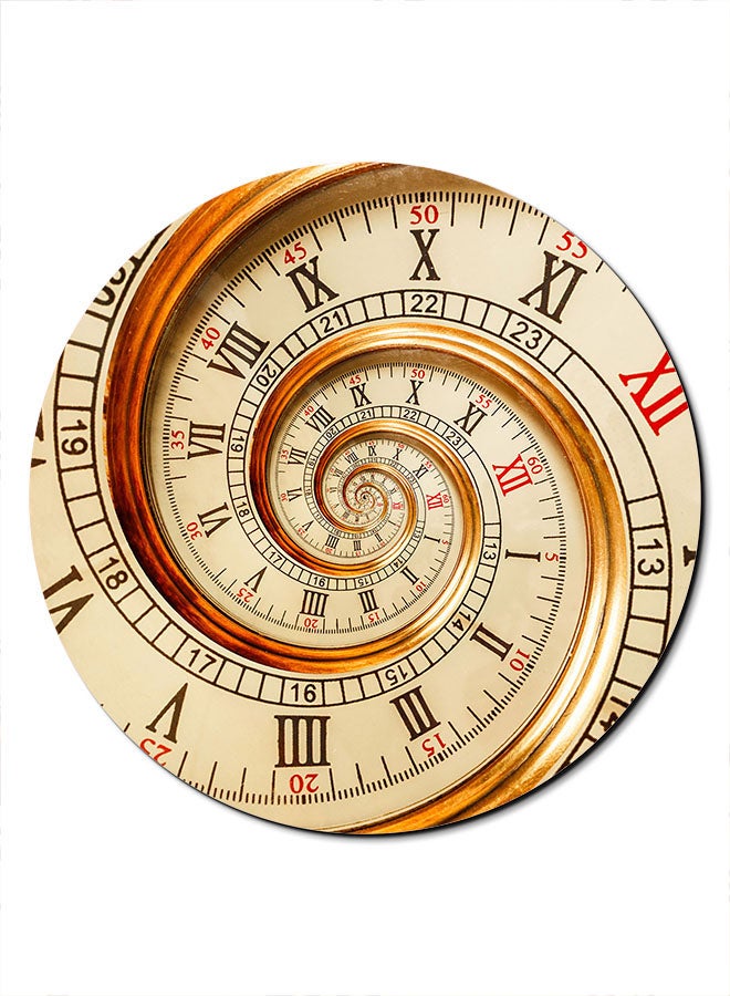 Theodor Clock Printed Anti-Slip Mousepad Beige/Gold/Red - Image 1