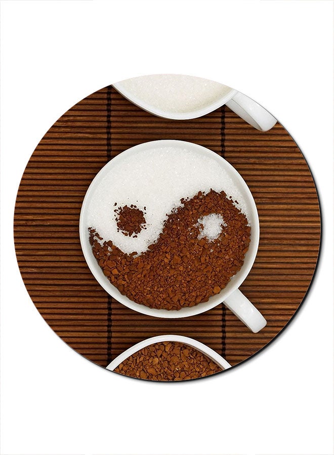 Theodor Coffee Sugar Printed Anti-Slip Mousepad Brown/White - Image 1