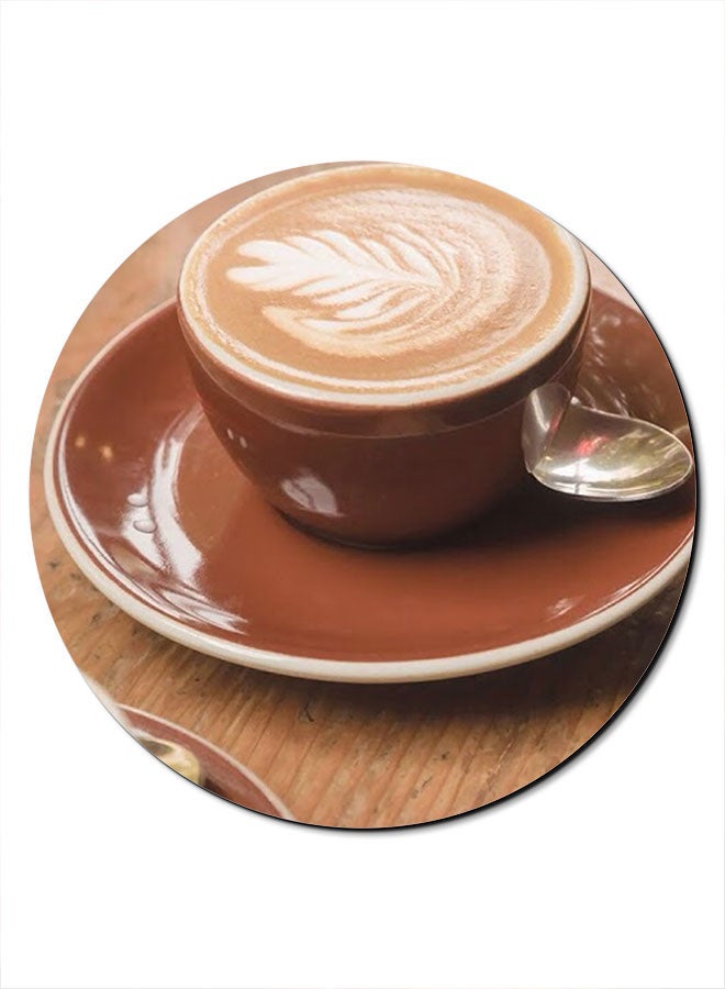 Theodor Coffee Printed Anti-Slip Mousepad Brown/Silver/White - Image 1