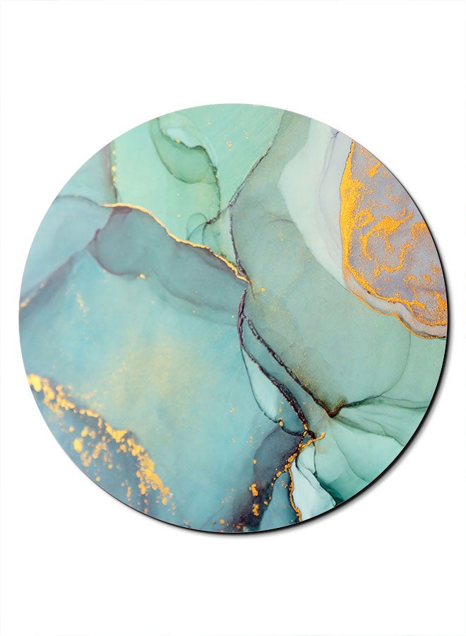 Theodor Crack Lines Printed Anti-Slip Mousepad Blue/Green/Gold - Image 1