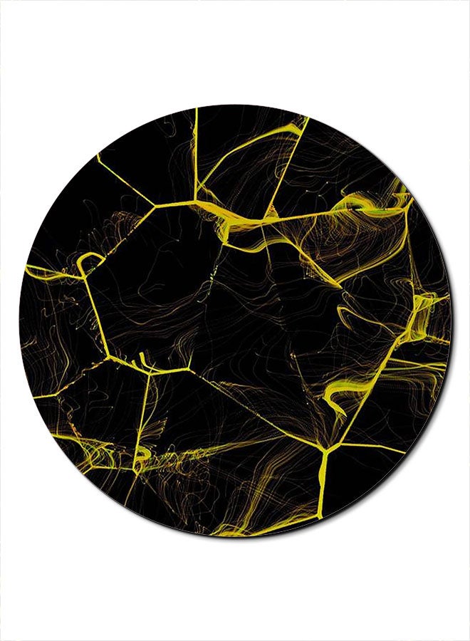 Theodor Crack Marble Printed Anti-Slip Mousepad Black/Yellow - Image 1